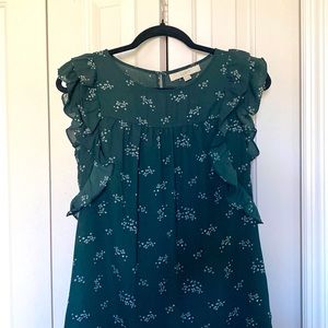 Ruffled patterned Loft top